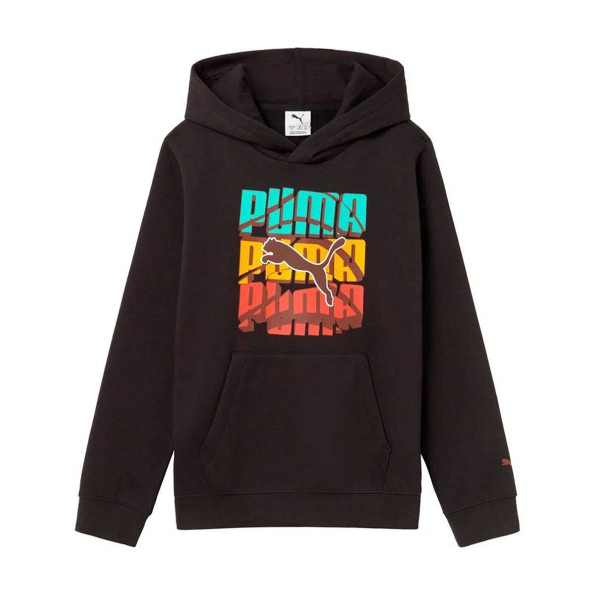 Sudadera con Capucha Niño Puma Graphic Logo Colour Negro