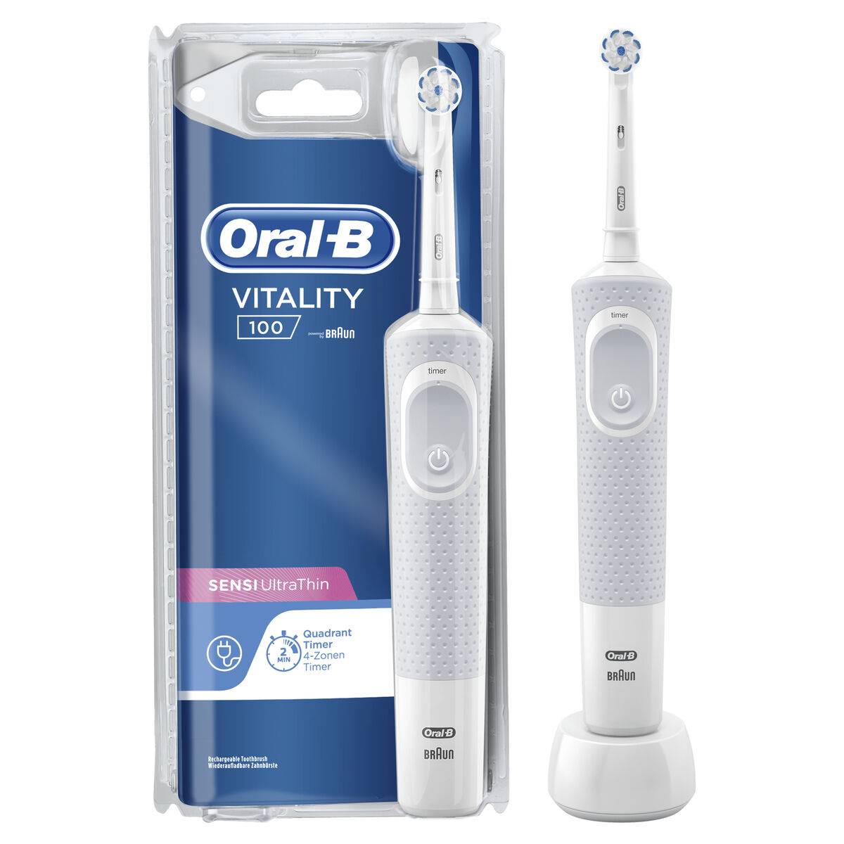 Cepillo de Dientes Eléctrico Oral-B VITALITY 100 SENTIVE ULTRA THIN Blanco