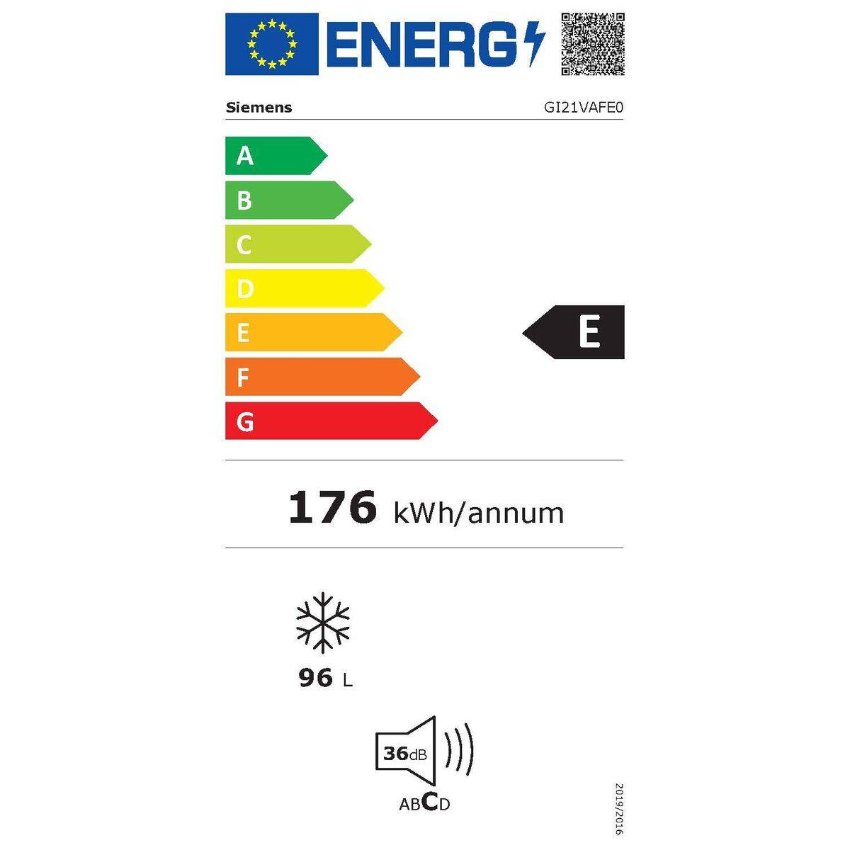 Congelador Siemens AG GI21VAFE0 Blanco