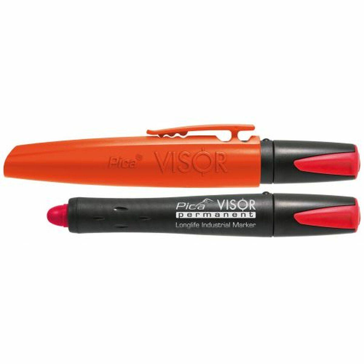 Marcador Pica Permanente Rojo Industrial