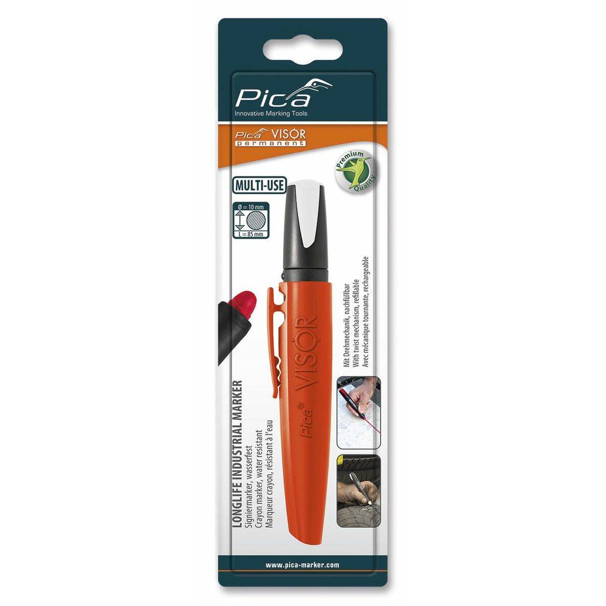 Marcador Pica Permanente Rojo Industrial