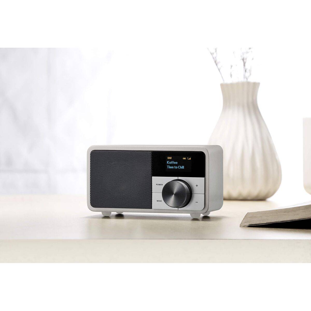 Radio Transistor Sangean DDR7 MINI Plateado FM Retro