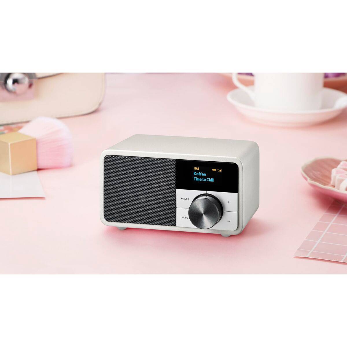 Radio Transistor Sangean DDR7 MINI Plateado FM Retro