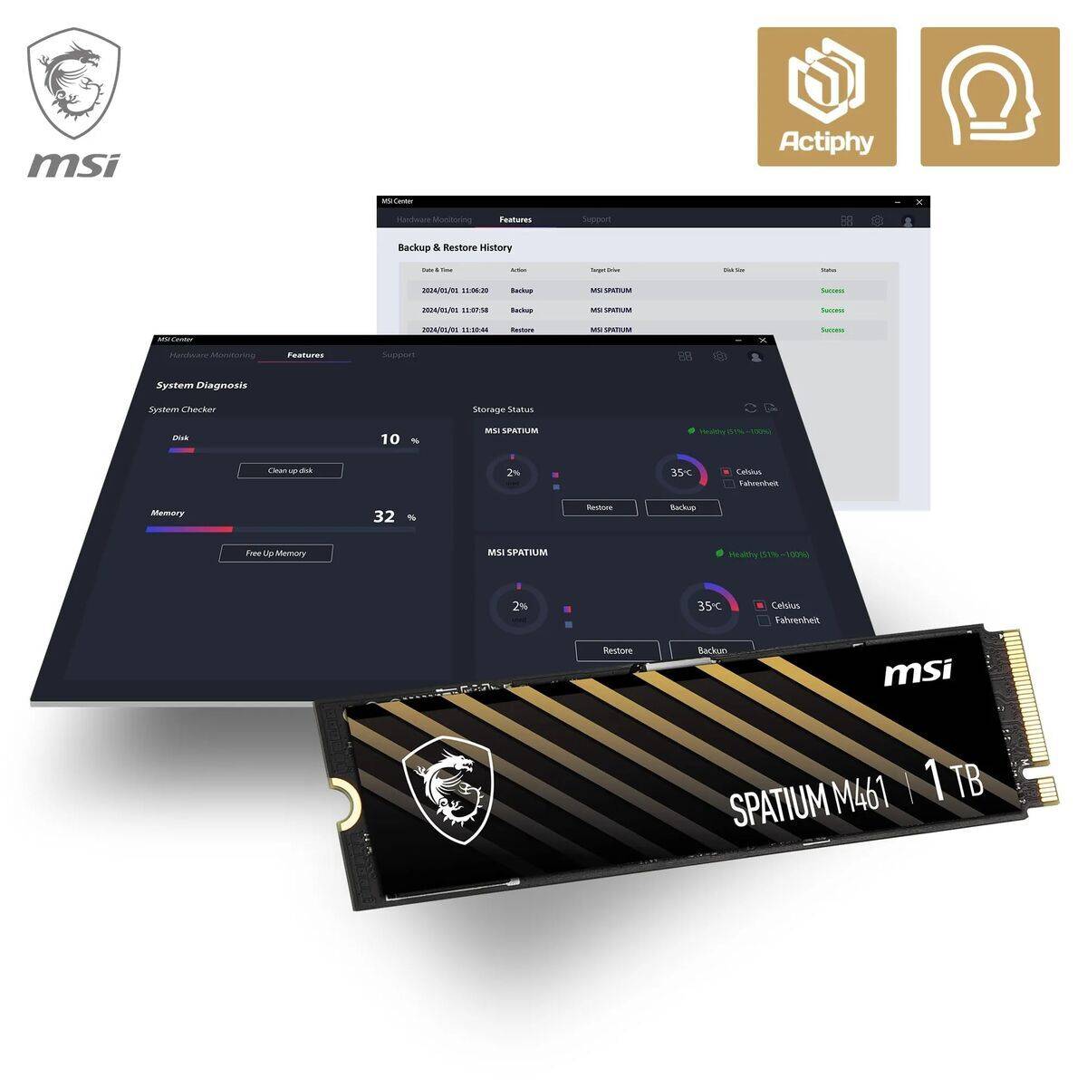 Disco Duro MSI S78-440L1D0-P83 1 TB SSD