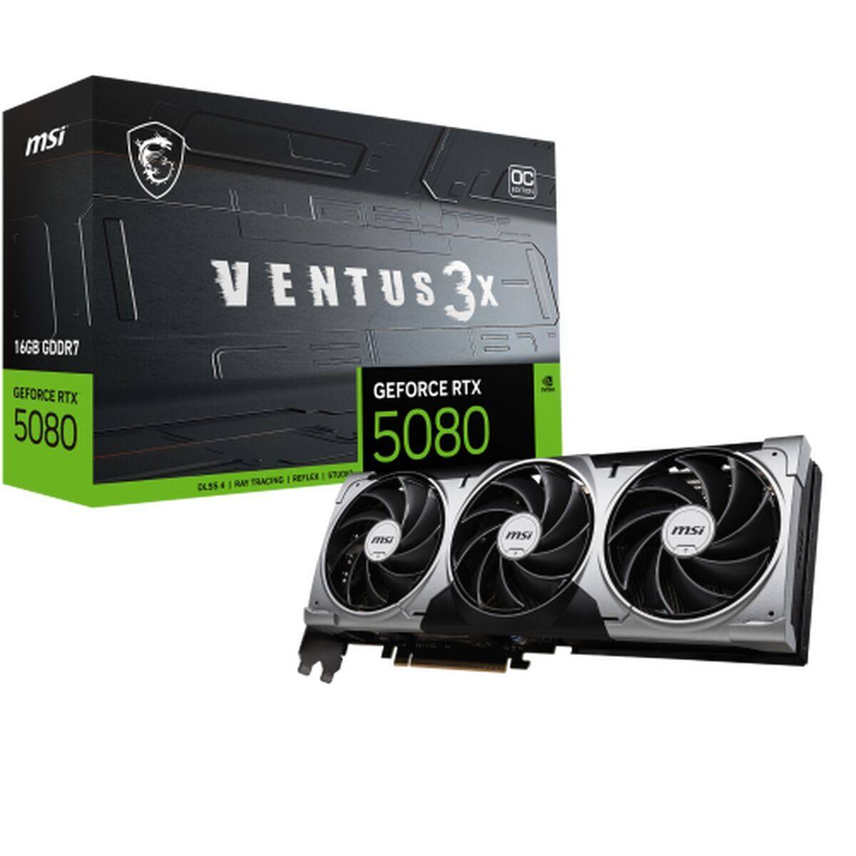 Tarjeta Gráfica MSI RTX 5080 16G VENTUS 3X OC 16 GB GEFORCE RTX 5080 GDDR6X GDDR7