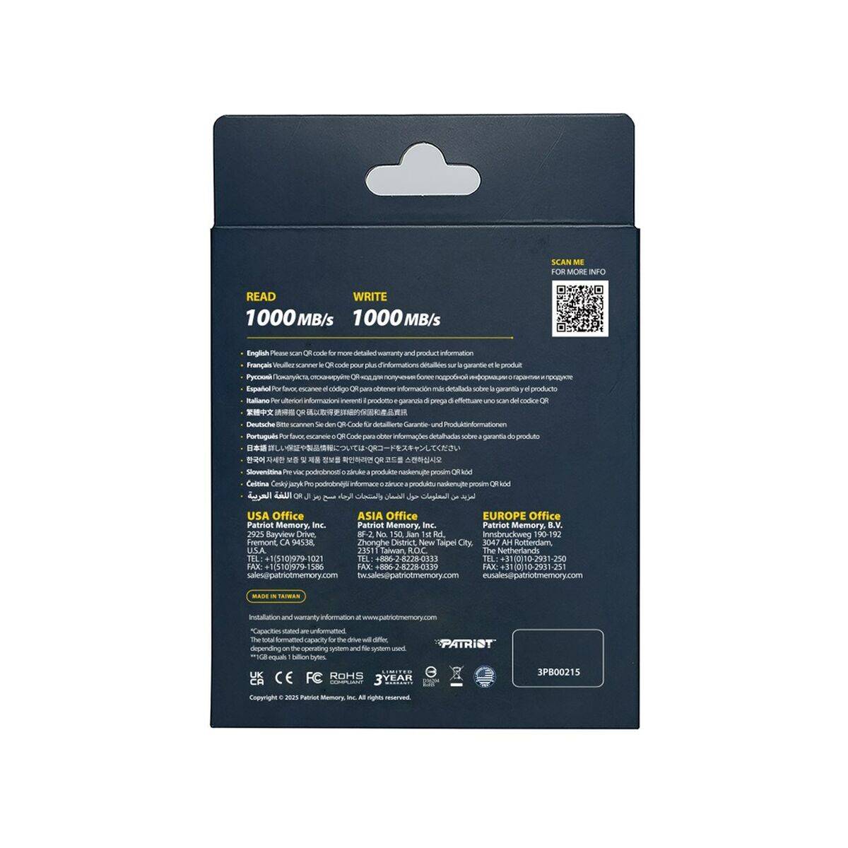 Disco Duro Externo Patriot Memory PTPL512GPECB Negro 512 GB SSD