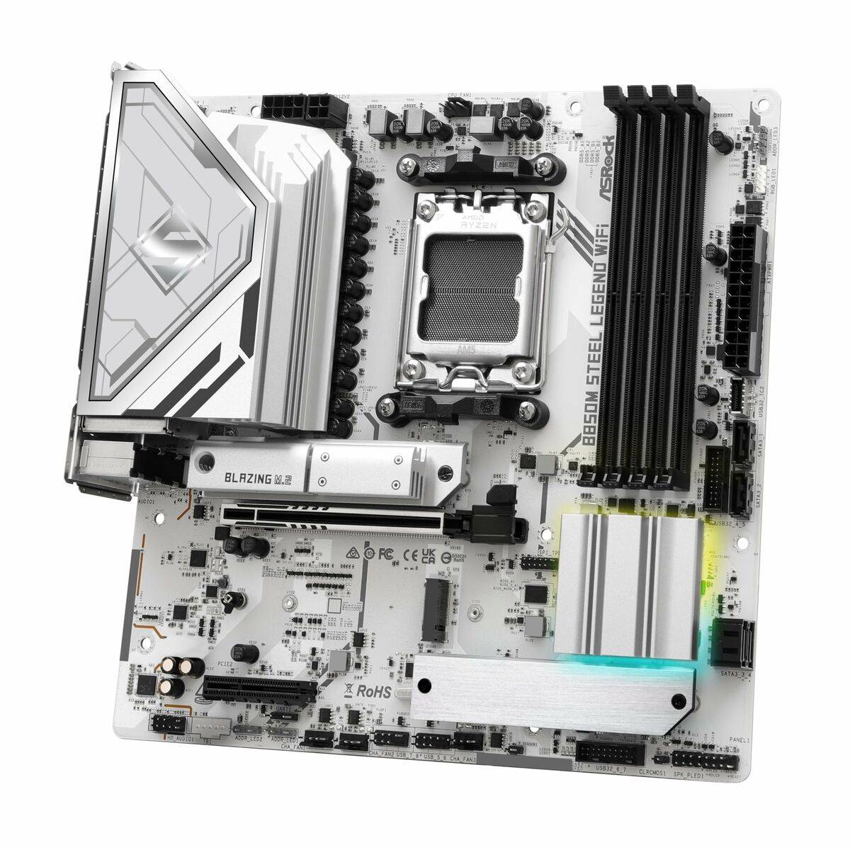 Placa Base ASRock B850M Steel Legend WiFi Intel Wi-Fi 6 AMD AM5 AMD B850