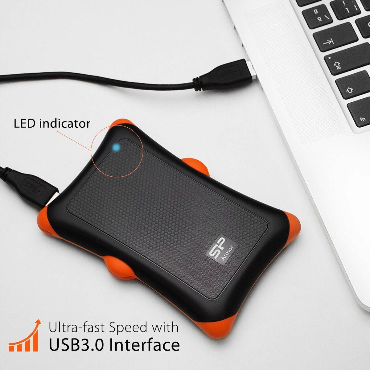 Funda Silicon Power Armor A30 Negro 2,5"