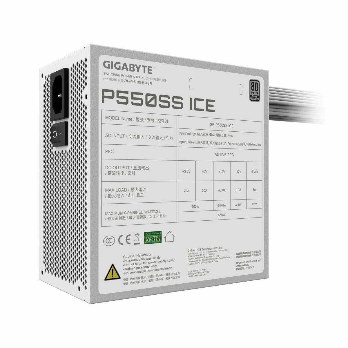Fuente de Alimentación Gigabyte 28200-P55SW-1EUR 550 W ATX 80 Plus Silver