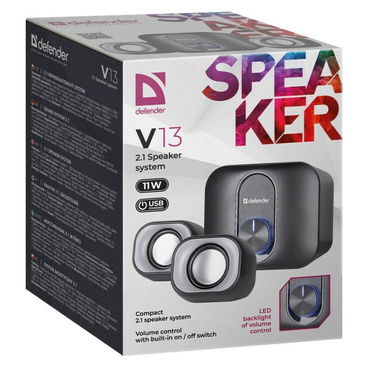 Altavoces PC Defender 65213 Negro 6 W 11 W