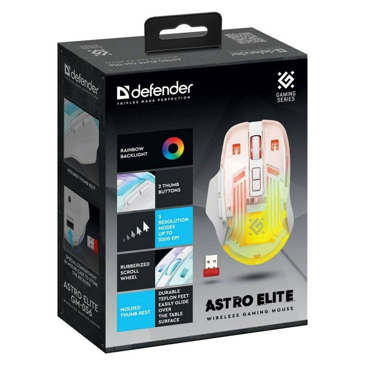 Ratón Gaming Defender GM-056 ASTRO ELITE Blanco 3200 DPI