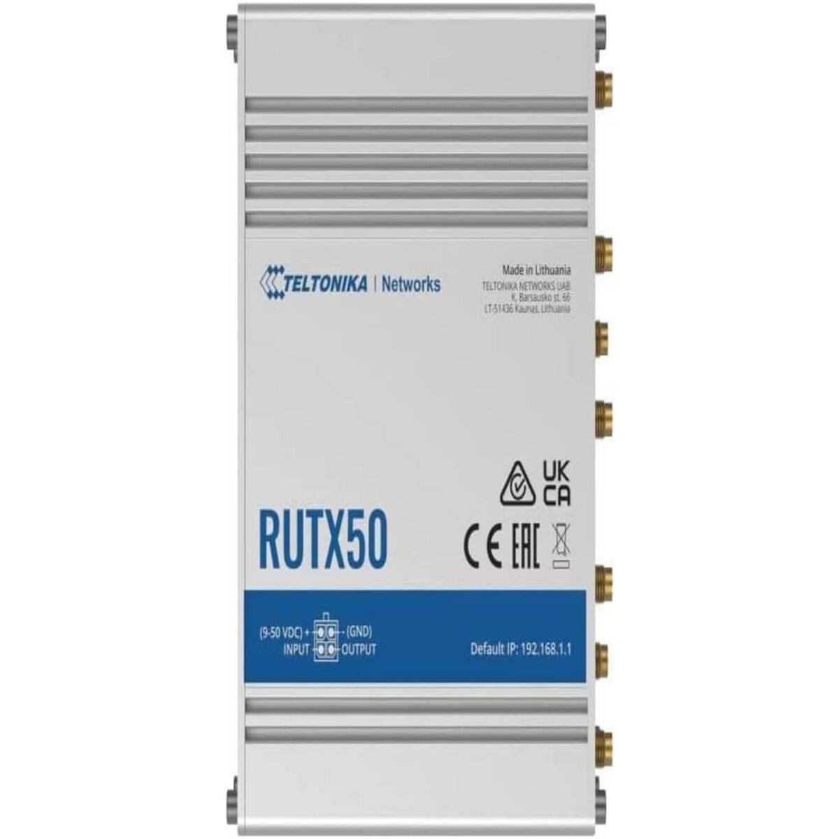 Router Teltonika RUTX50 Negro Acero USB USB 2.0 RJ45 Ethernet LAN Wi-Fi 5 GHz