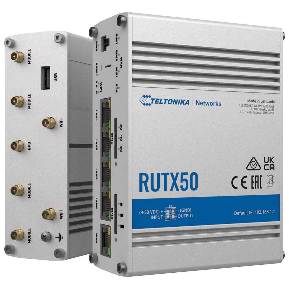 Router Teltonika RUTX50 Negro Acero USB USB 2.0 RJ45 Ethernet LAN Wi-Fi 5 GHz