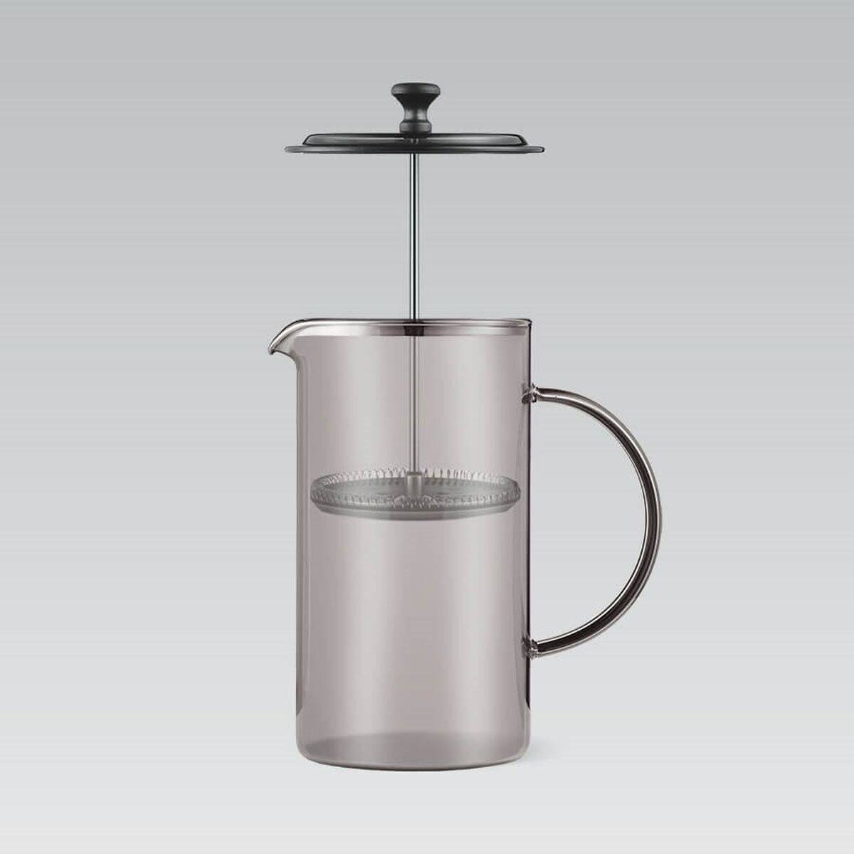 Tetera Feel Maestro MR-1861-600 Negro Translúcido Acero Inoxidable Vidrio de Borosilicato 600 ml