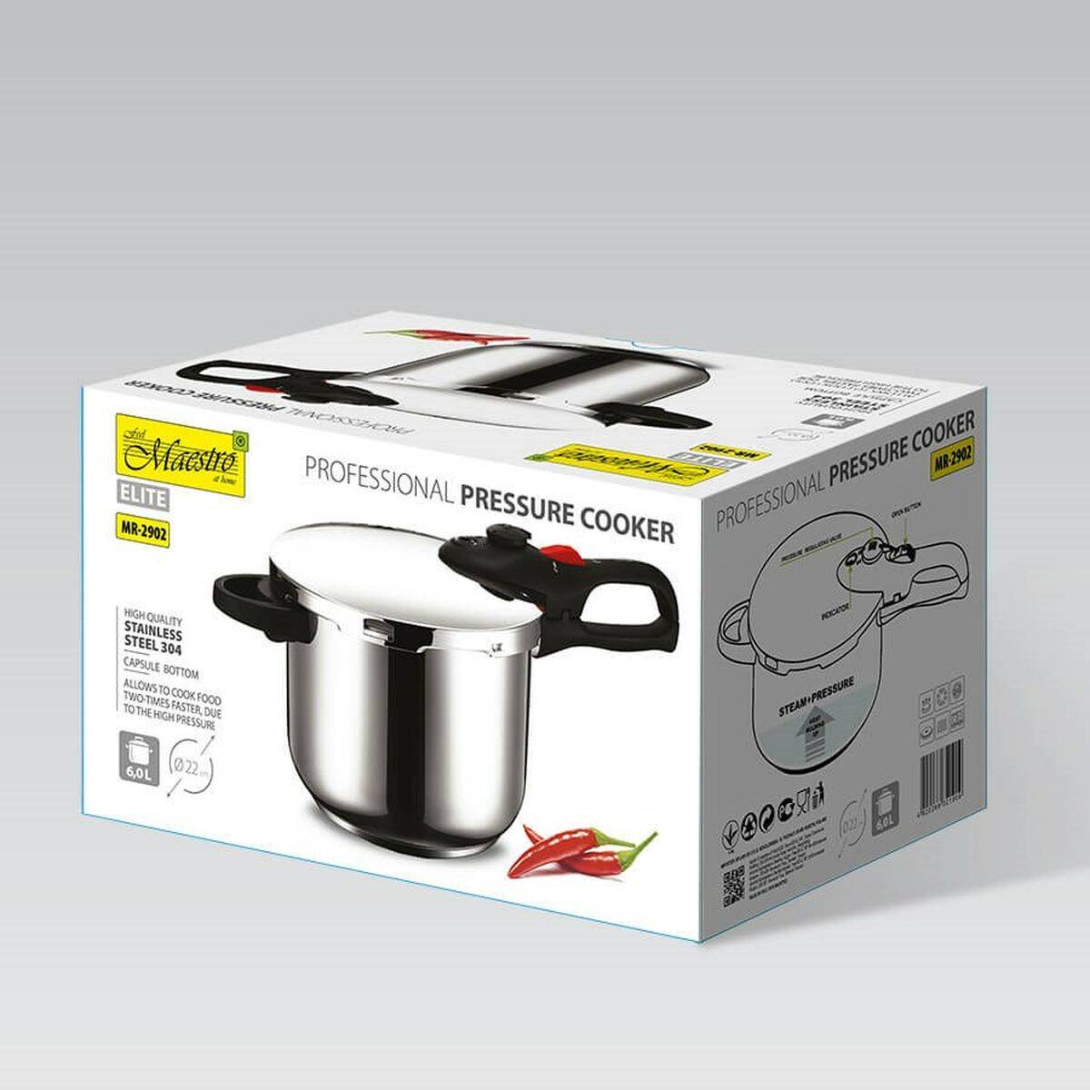 Olla Express Feel Maestro MR-2902 Acero Inoxidable 6 L