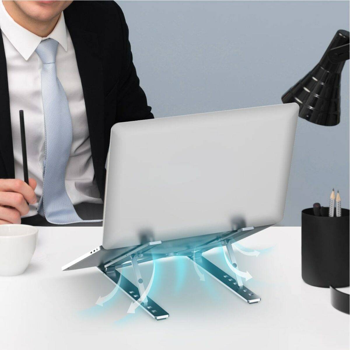 Soporte para Portátil Plegable y Regulable Unitek OT155SL Aluminio