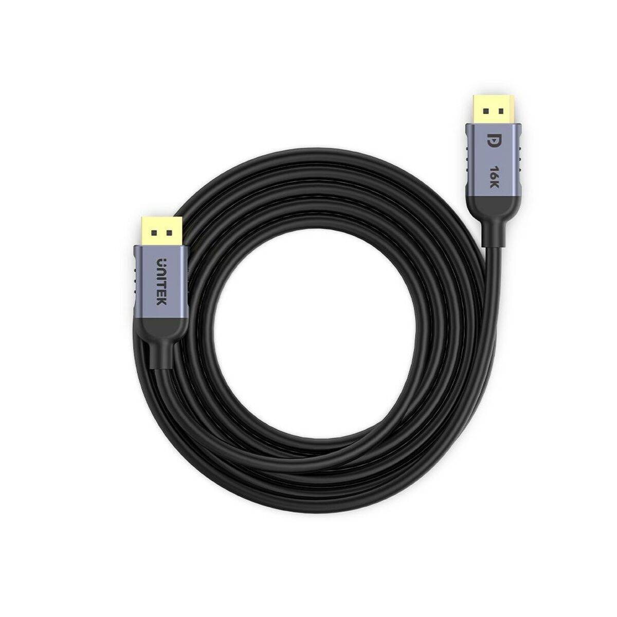 Cable DisplayPort Unitek C1628GY01-5M Negro Gris 5 m