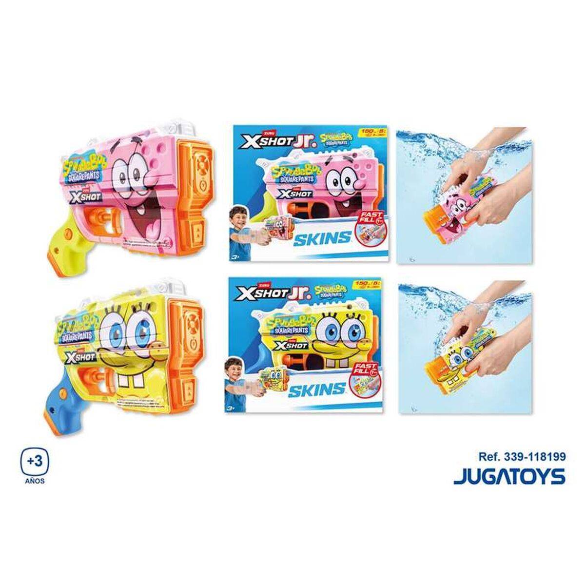 Pistola de Agua Spongebob X-Shot 10 X 14,8 X 4,5 CM