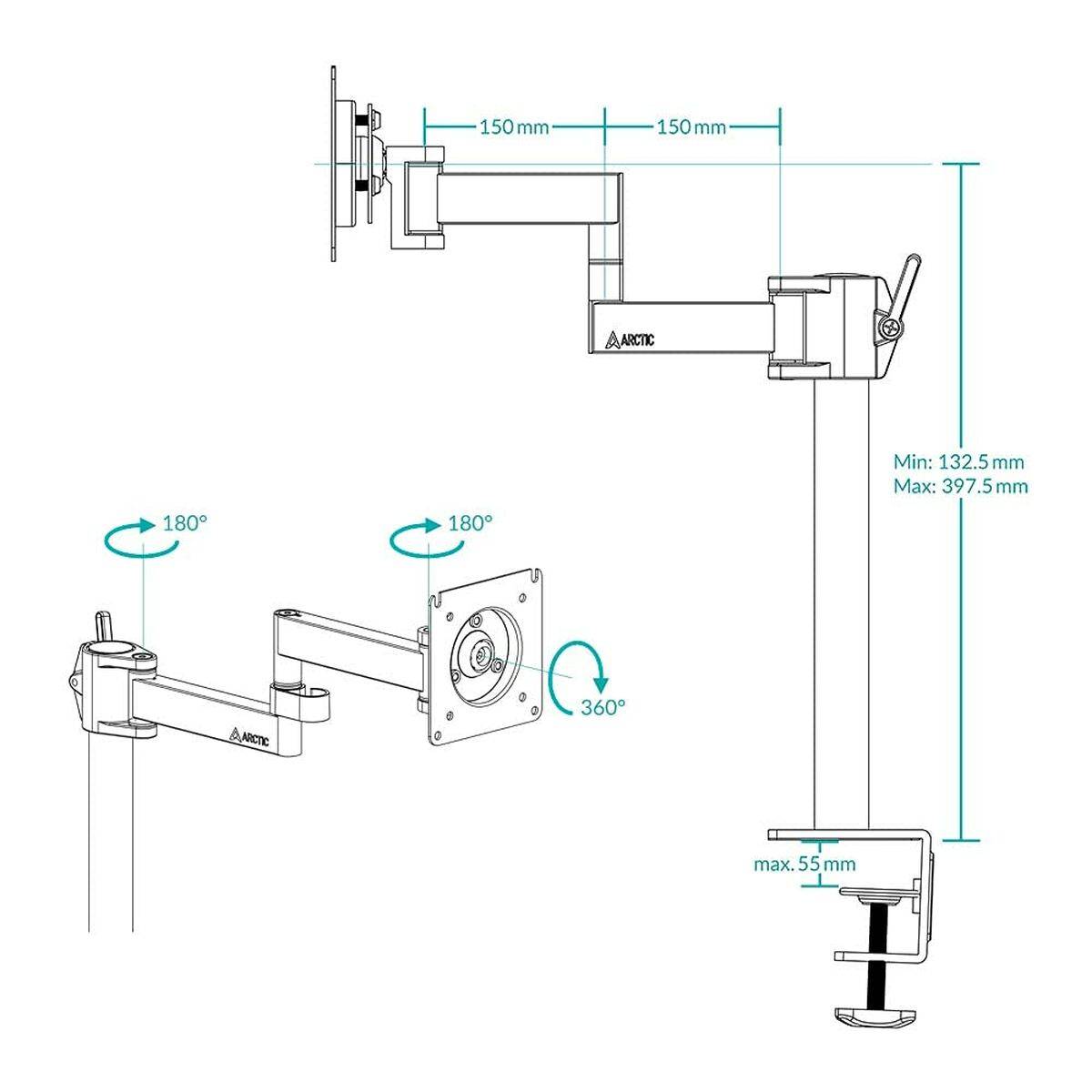 Soporte de Mesa para Pantalla Arctic AEMNT00061A 43" 40"