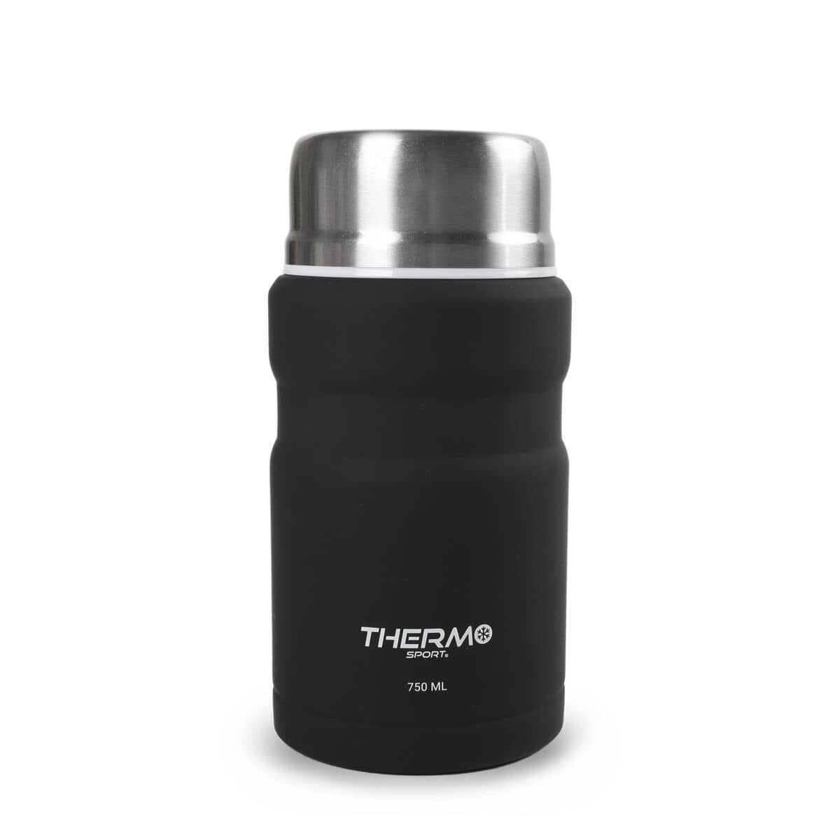 Termo para Alimentos ThermoSport Negro Acero 750 ml (6 Unidades)