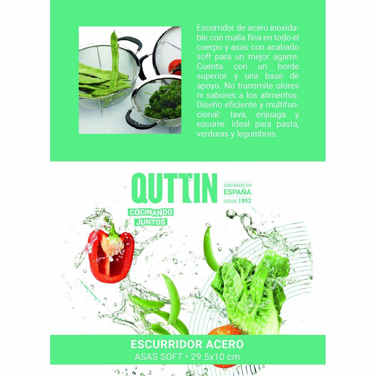 Escurridor Quttin Acero 29,5 x 10 cm (12 Unidades)