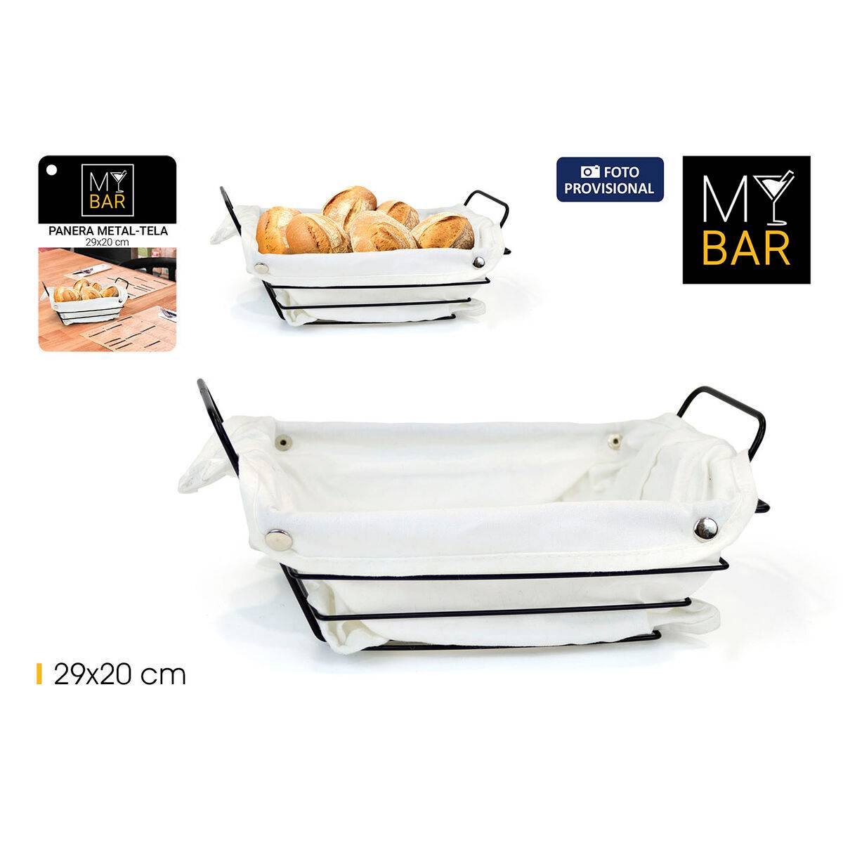 Panera My Bar Blanco Metal Rectangular 29 x 20 x 11,7 cm (12 Unidades)
