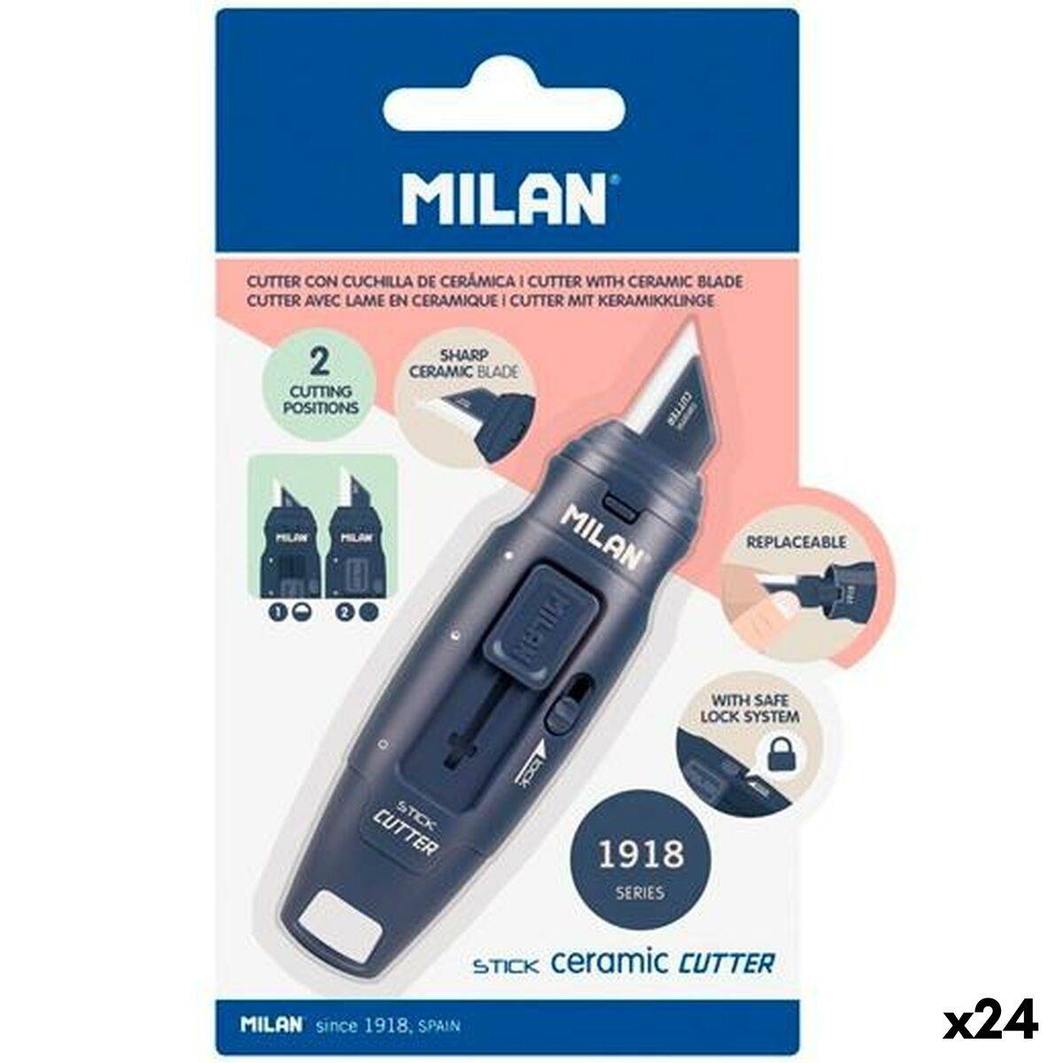 Cúter Milan STICK Azul marino Cerámica (24 Unidades)