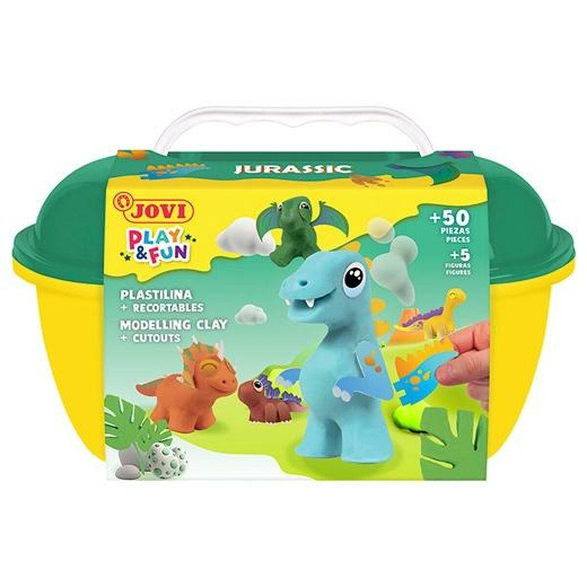 Juego de Plastilina Jovi PLAY&FUN JURASIC Multicolor (4 Unidades)