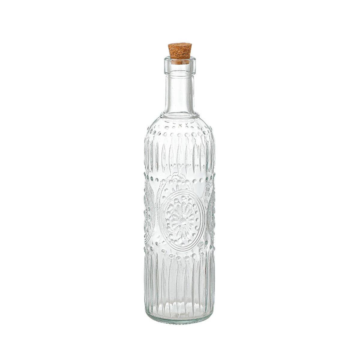 Botella de Cristal La Mediterránea Transparente Corcho Vidrio 1 L (12 Unidades)