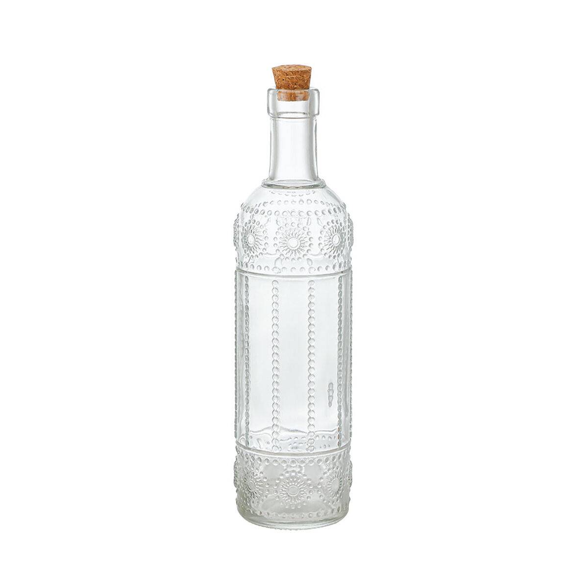 Botella de Cristal La Mediterránea Transparente Corcho Vidrio 1 L (12 Unidades)