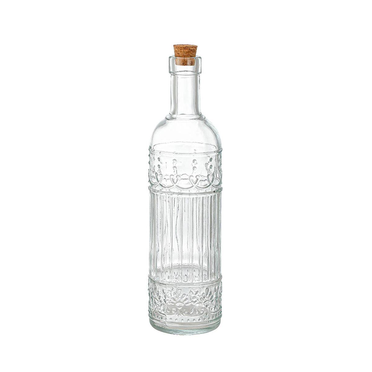 Botella de Cristal La Mediterránea Transparente Corcho Vidrio 1 L (12 Unidades)
