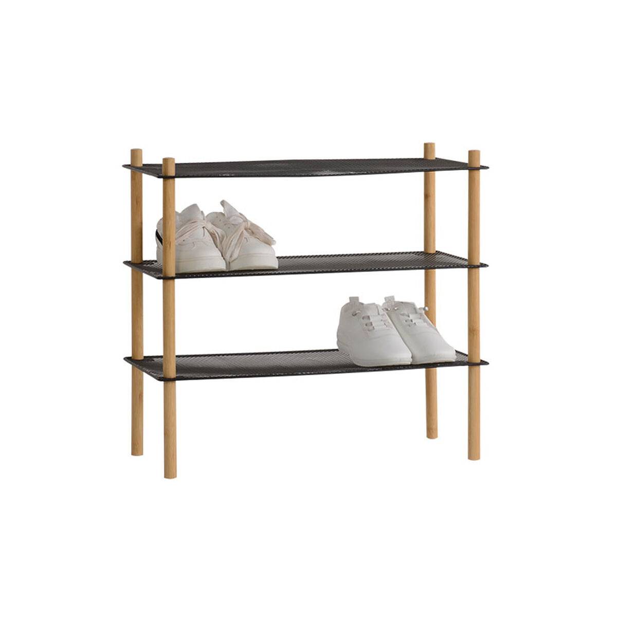 Estantería MobleKit Metal Bambú 63 x 26 x 57 cm (4 Unidades)