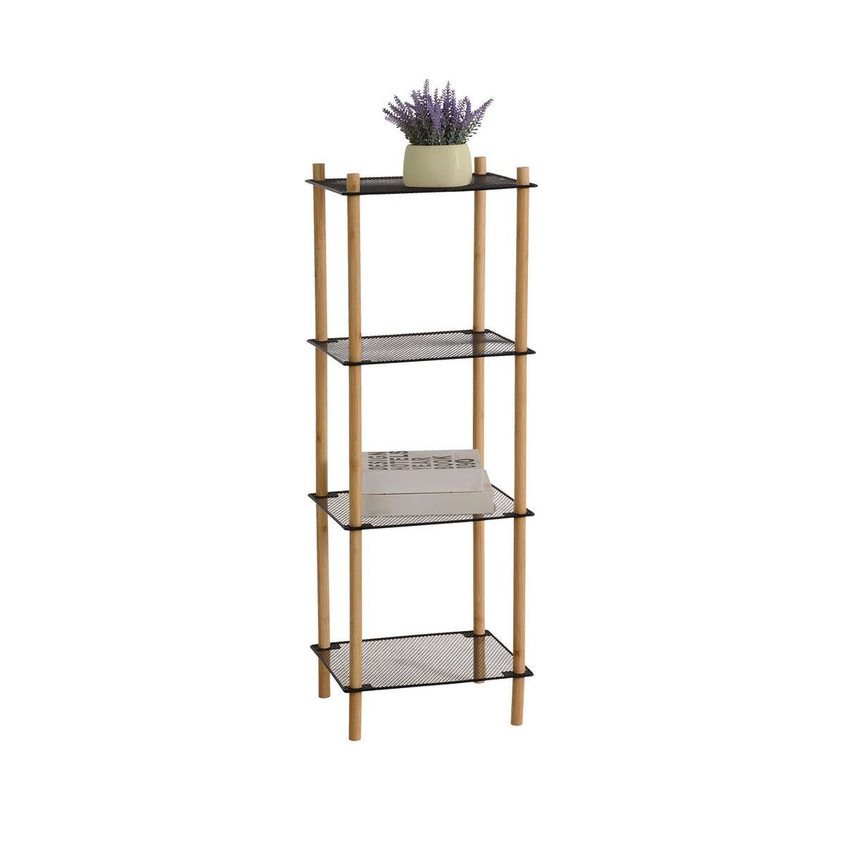 Estantería MobleKit Metal Bambú 35 x 30 x 100 cm (4 Unidades)
