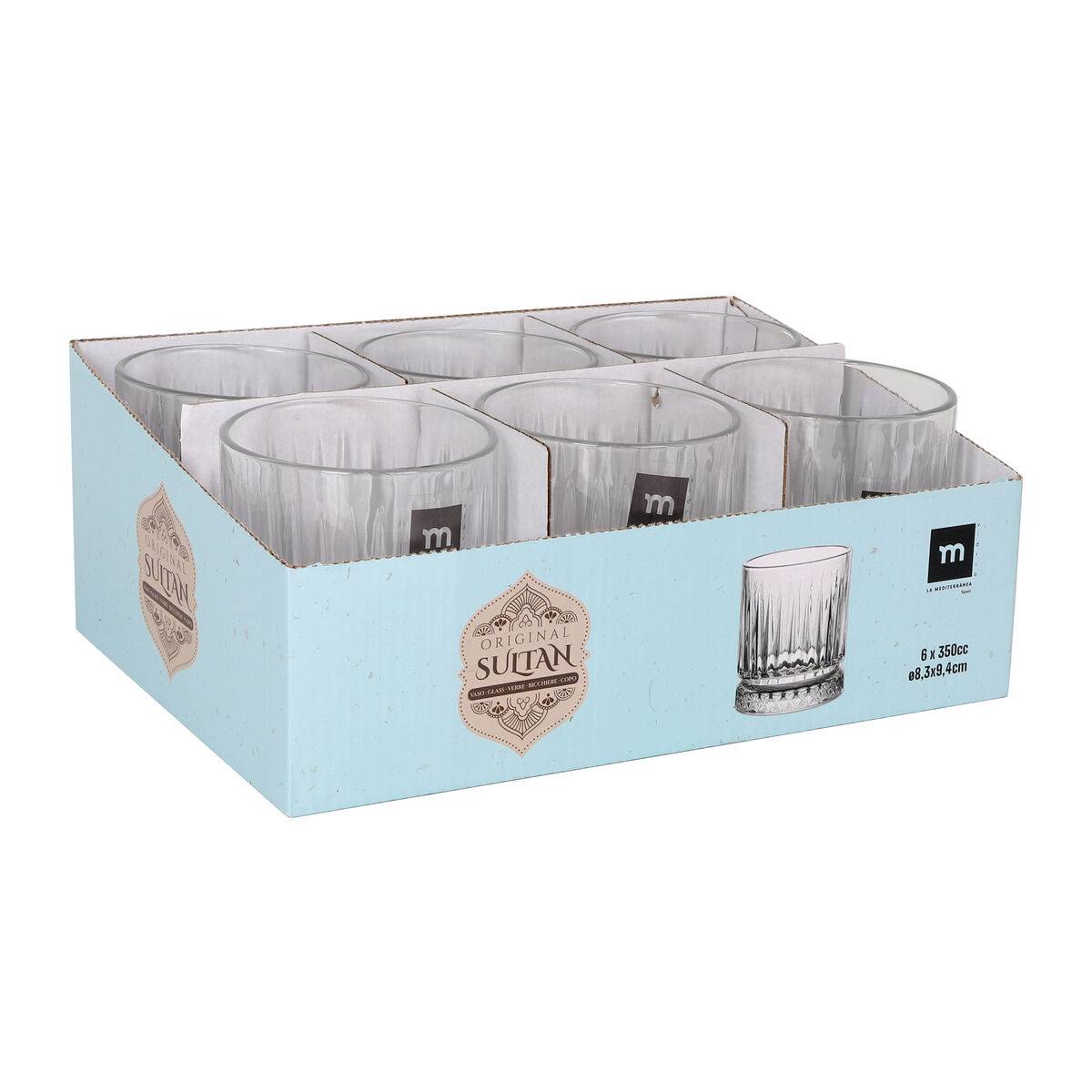 Vaso La Mediterránea Sultan Transparente Vidrio 350 ml (48 Unidades)