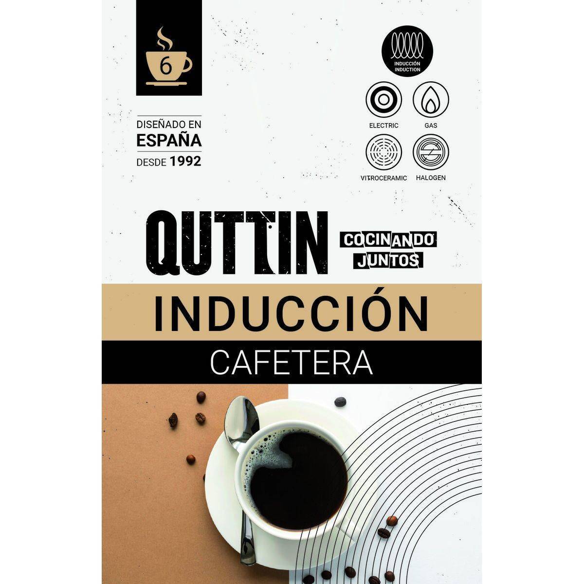 Cafetera Italiana Quttin Aluminio 0,3 L (6 Unidades)