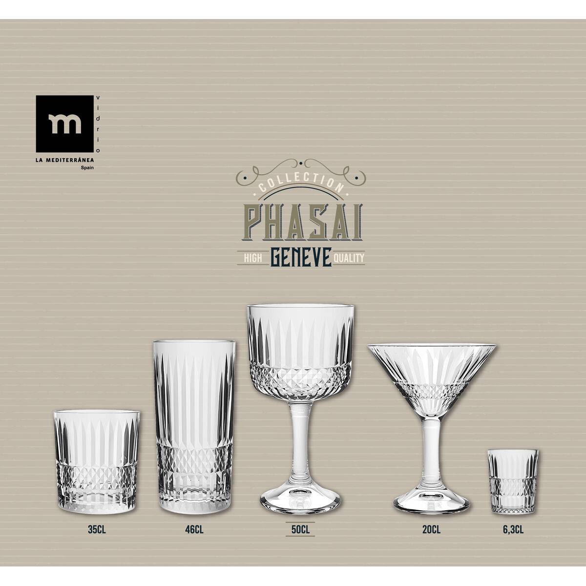 Copa La Mediterránea Phasai geneve Transparente Vidrio 500 ml (24 Unidades)