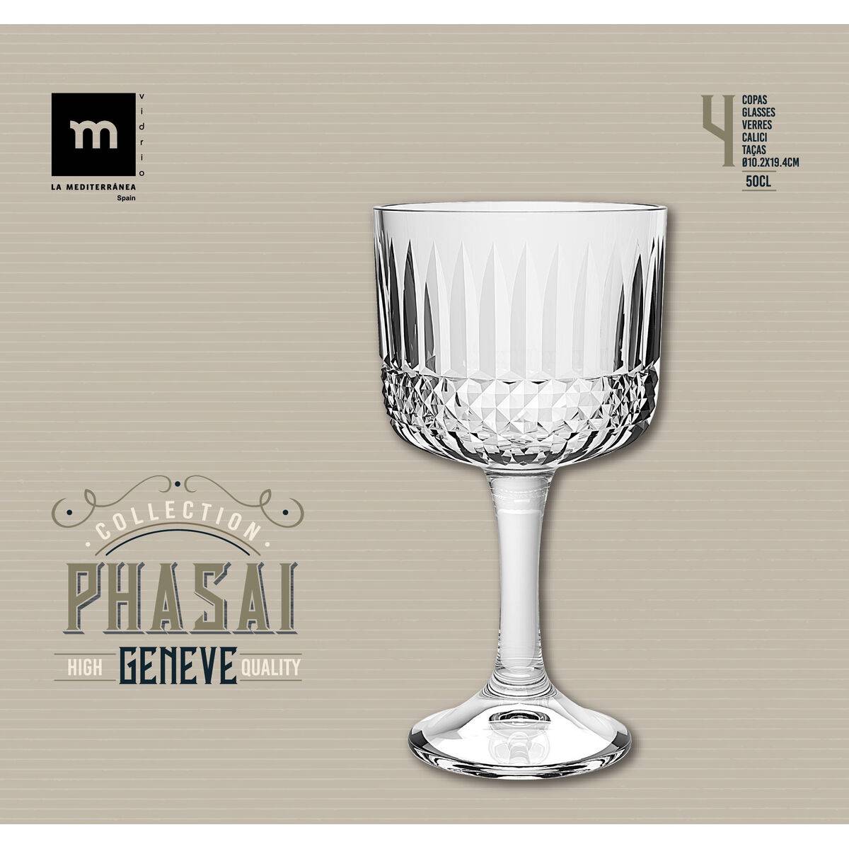 Copa La Mediterránea Phasai geneve Transparente Vidrio 500 ml (24 Unidades)