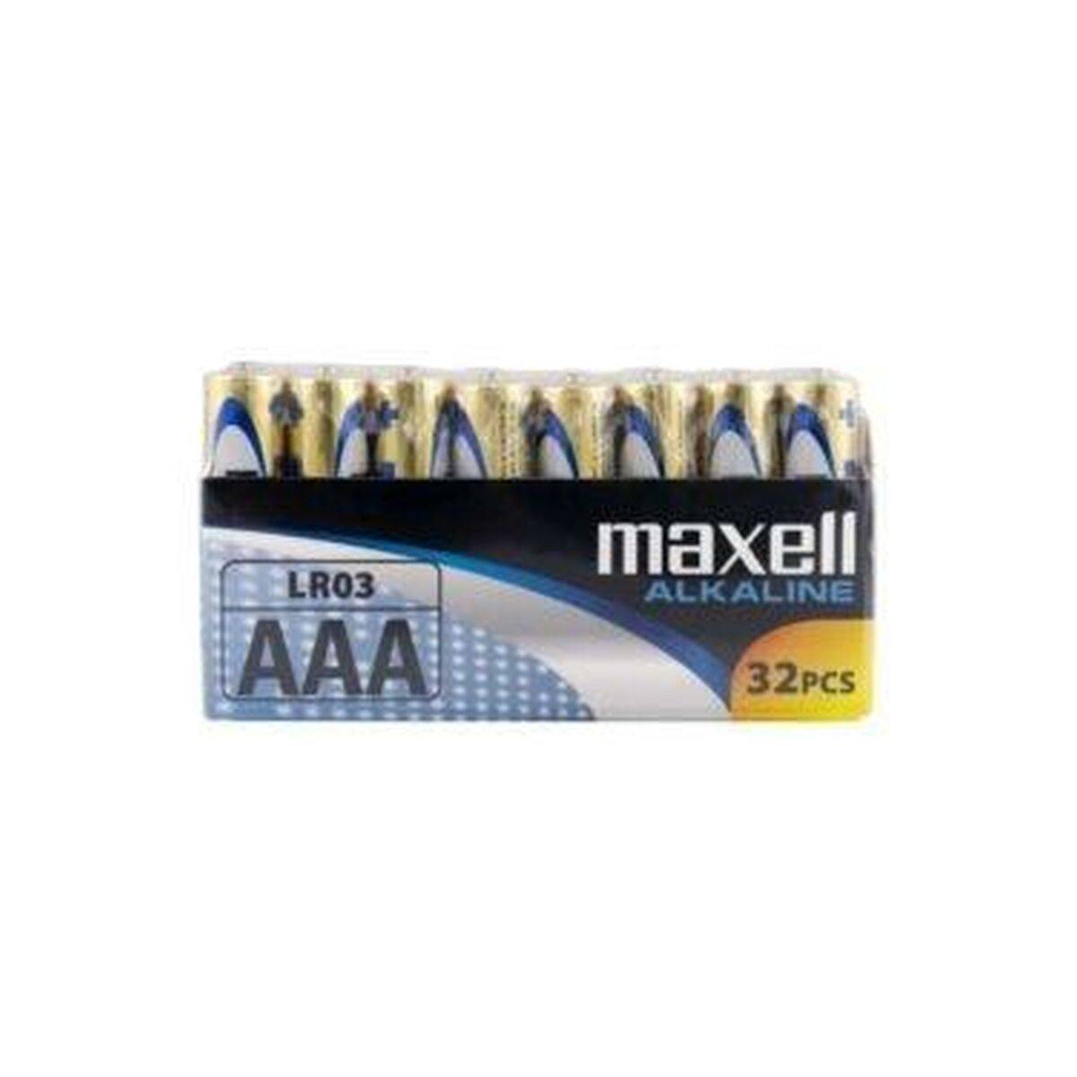 Pilas Alcalinas LR03 Maxell AAA (32 Piezas) (16 Unidades)