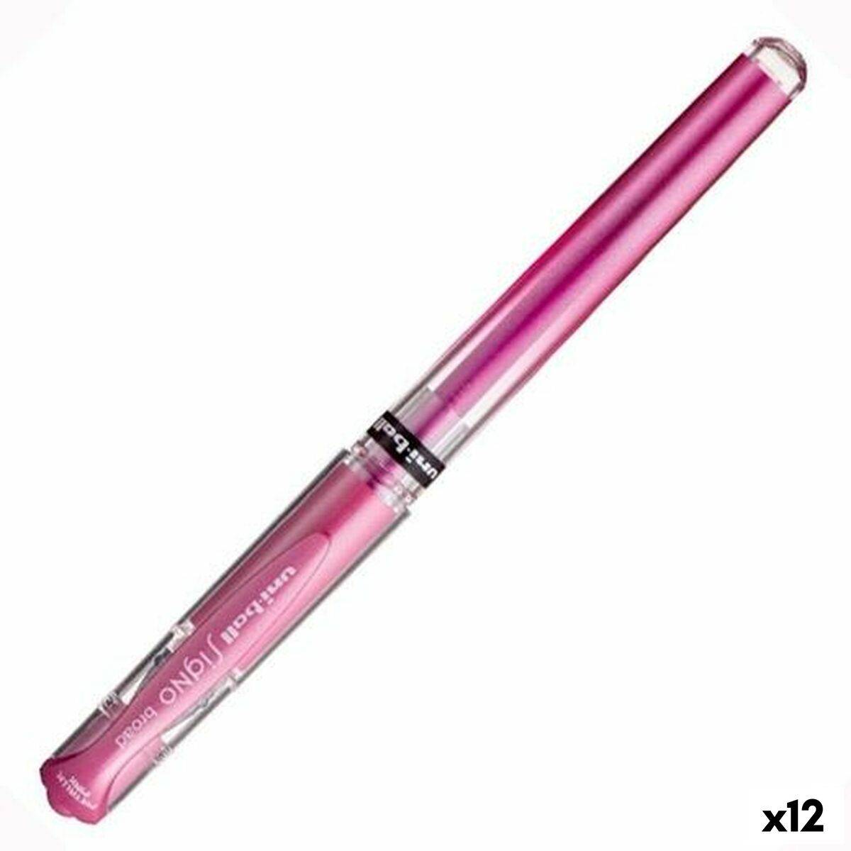 Bolígrafo de gel Uni-Ball SIGNO BROAD Rosa 0,6 mm 1,0 mm (12 Unidades)