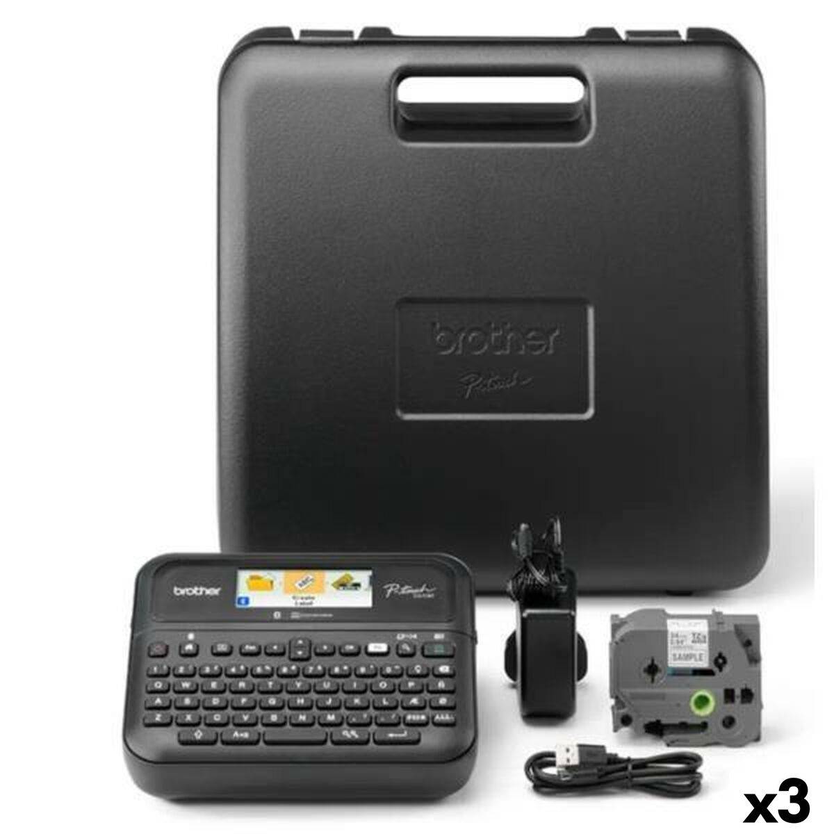 Rotuladora Eléctrica Brother PT-D610BVP Negro (3 Unidades)
