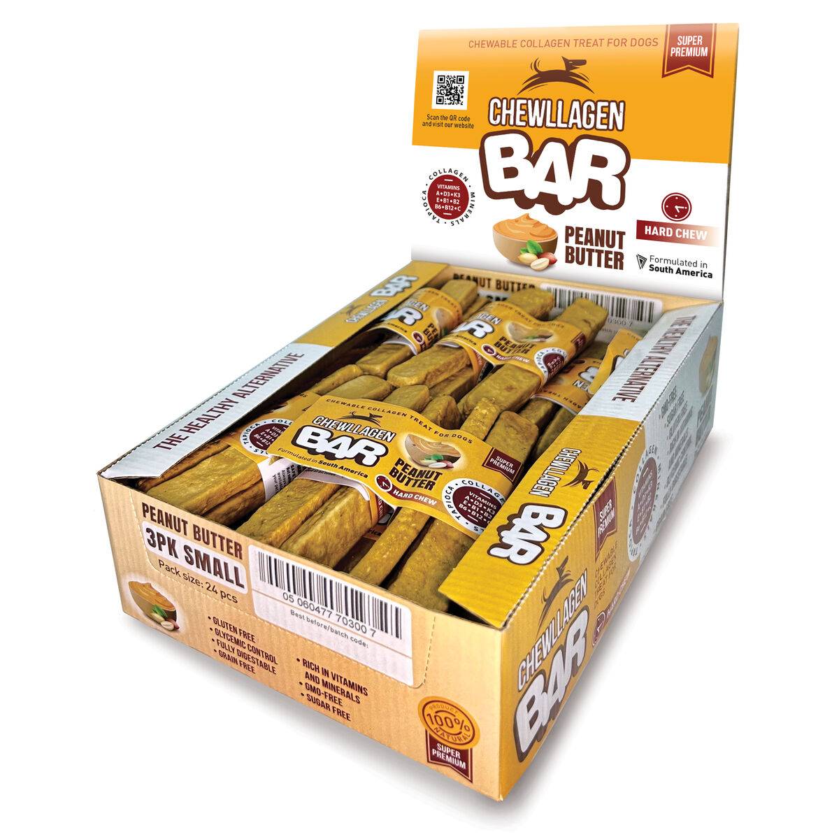 Snack para Perros Chewllagen Manteca de cacahuete 72 Piezas
