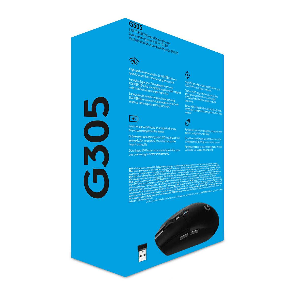 Ratón Logitech G305 12000 dpi Negro