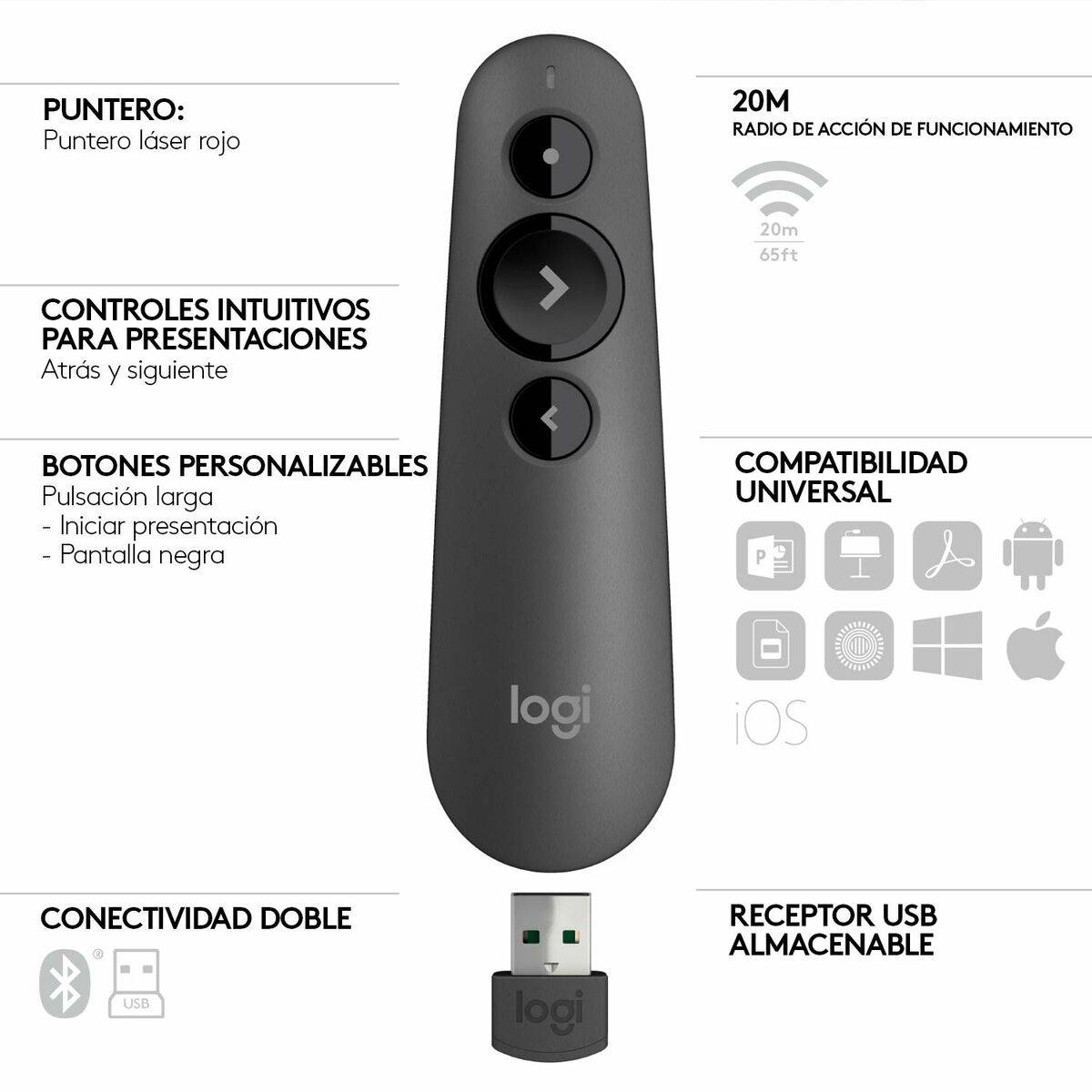 Puntero Láser Logitech Negro