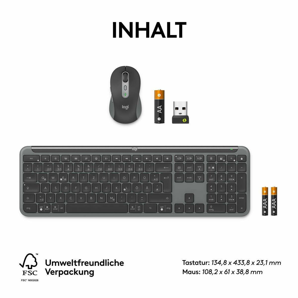 Teclado y Ratón Logitech 920-012504 Grafito Alemán QWERTZ