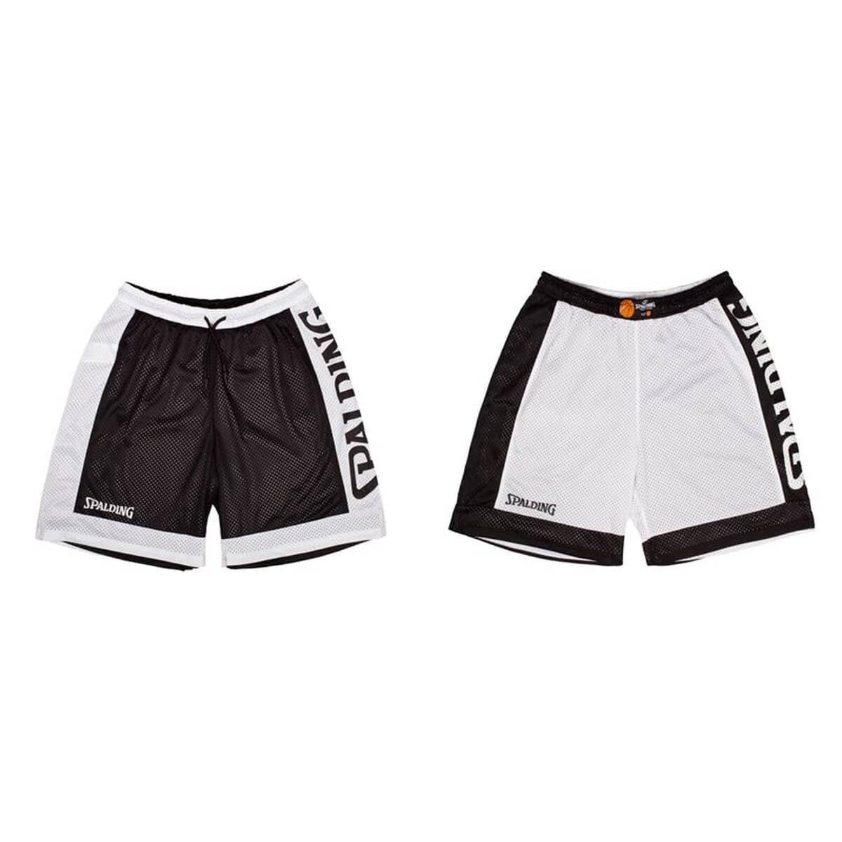 Pantalones Cortos de Baloncesto para Hombre Spalding Blanco Negro Reversible