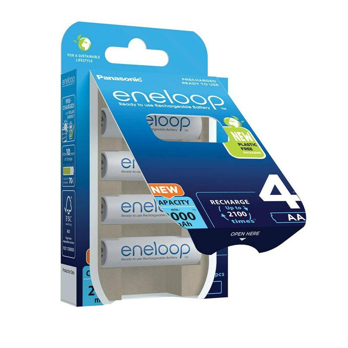 Batería recargable Panasonic BK-3MCDE/4CP 2000 mAh 1,2 V 5 V
