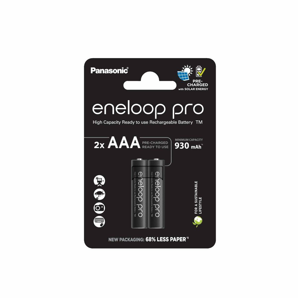 Pilas Recargables Panasonic BK-4HCDE/2CP 1,2 V AAA