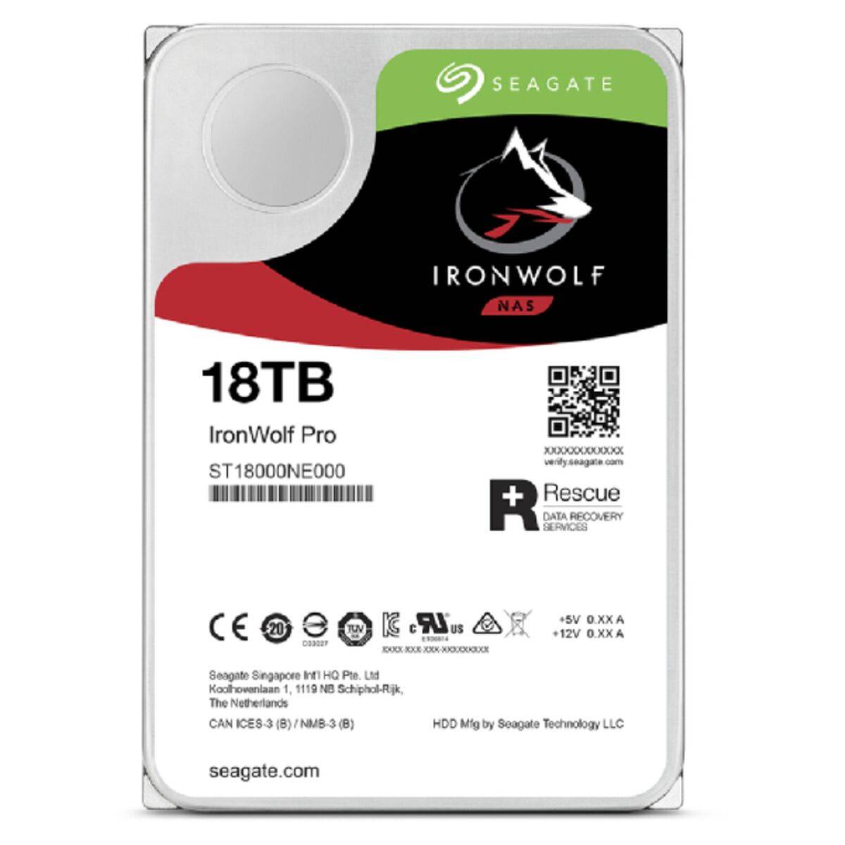 Disco Duro Seagate IronWolf Pro ST18000NT001 3,5"