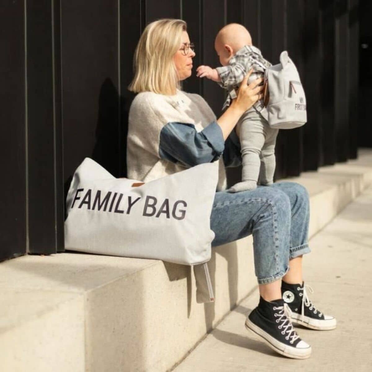 Bolso Cambiador de Pañales Childhome Family Bag Gris