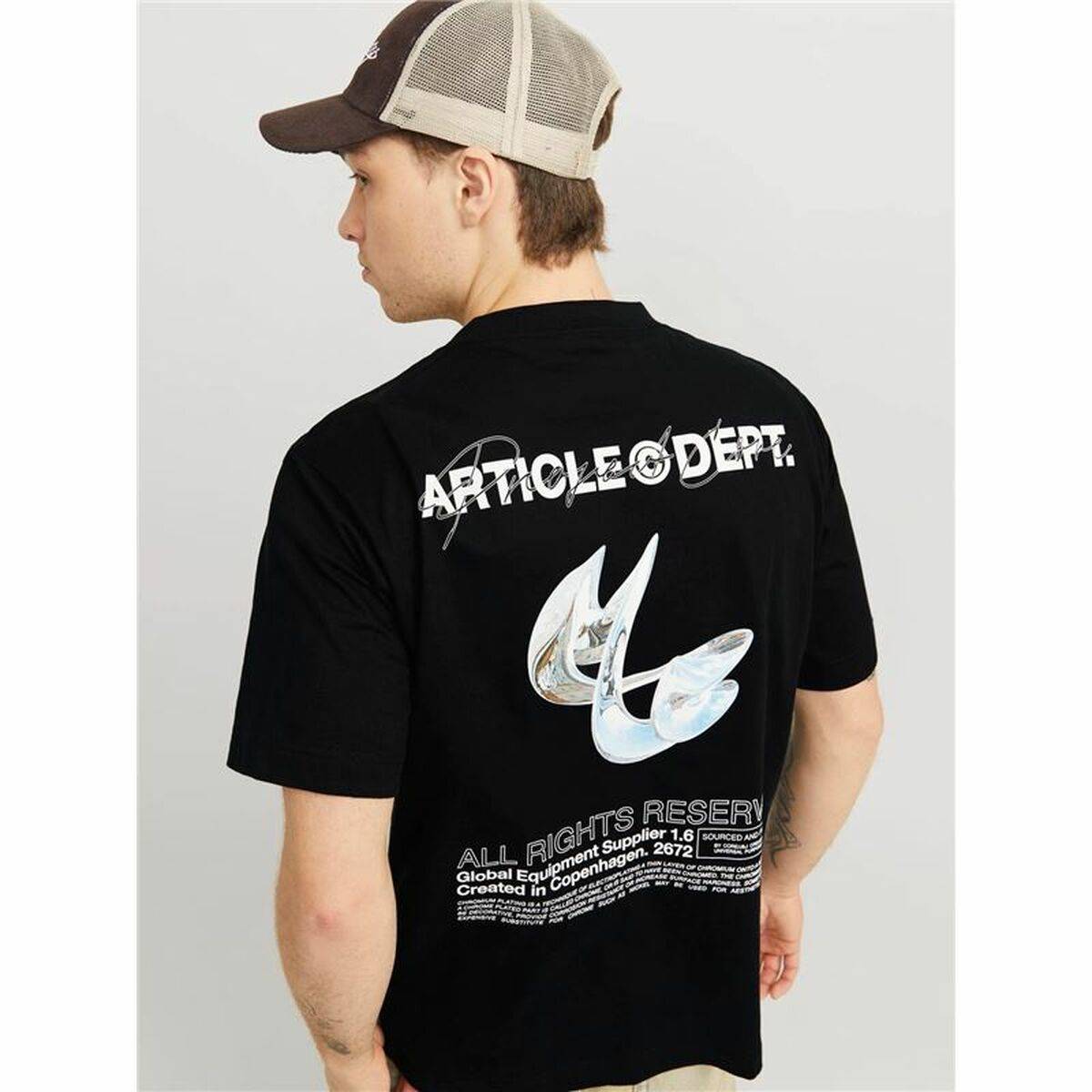 Camiseta de Manga Corta Hombre Jack & Jones Jcodynamic Dust Ss Crew Neck Negro